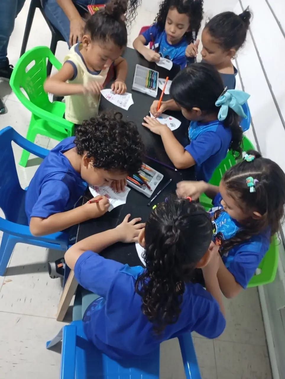 Children participating in learning activities in Aragua, Venezuela